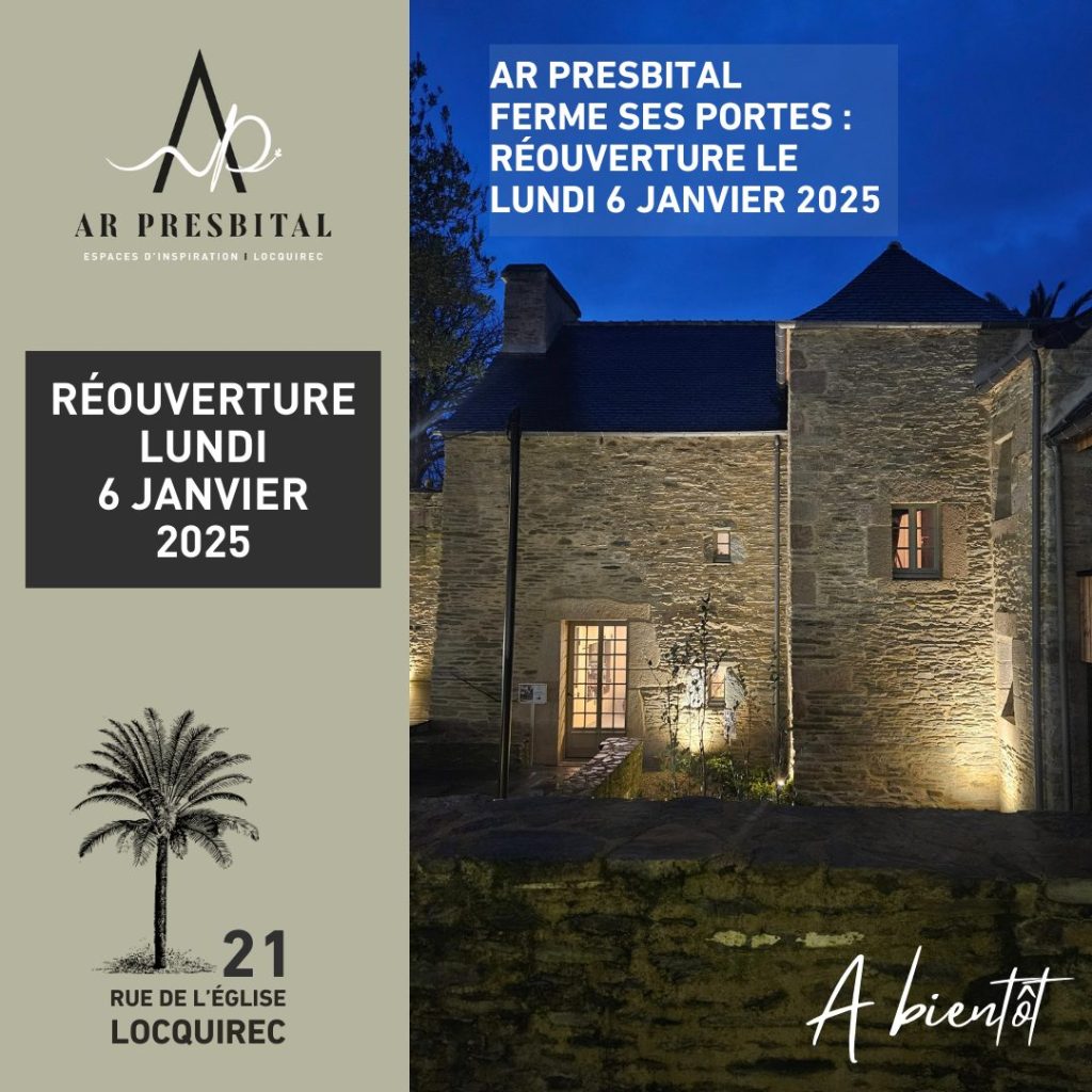 AR PRESBITAL ferme pour congés - Réouverture lundi 6 janvier 2025
