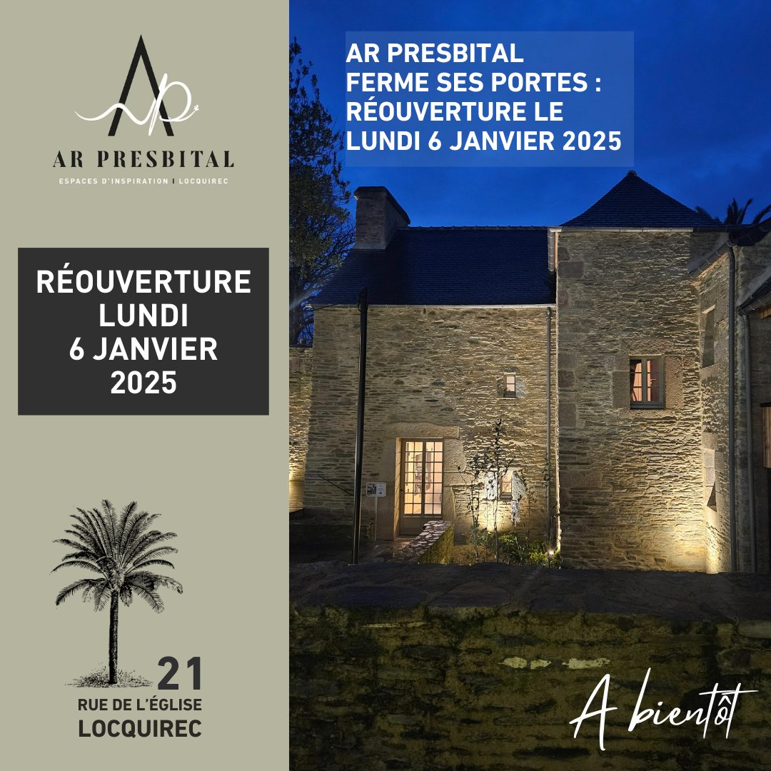AR PRESBITAL ferme pour congés - Réouverture lundi 6 janvier 2025