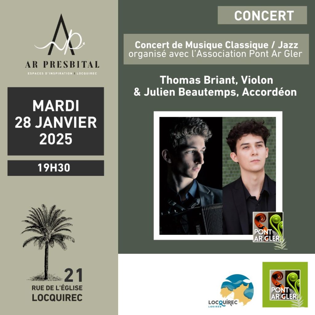 CONCERT MUSIQUE CLASSIQUE-JAZZ DE PONT AR GLER