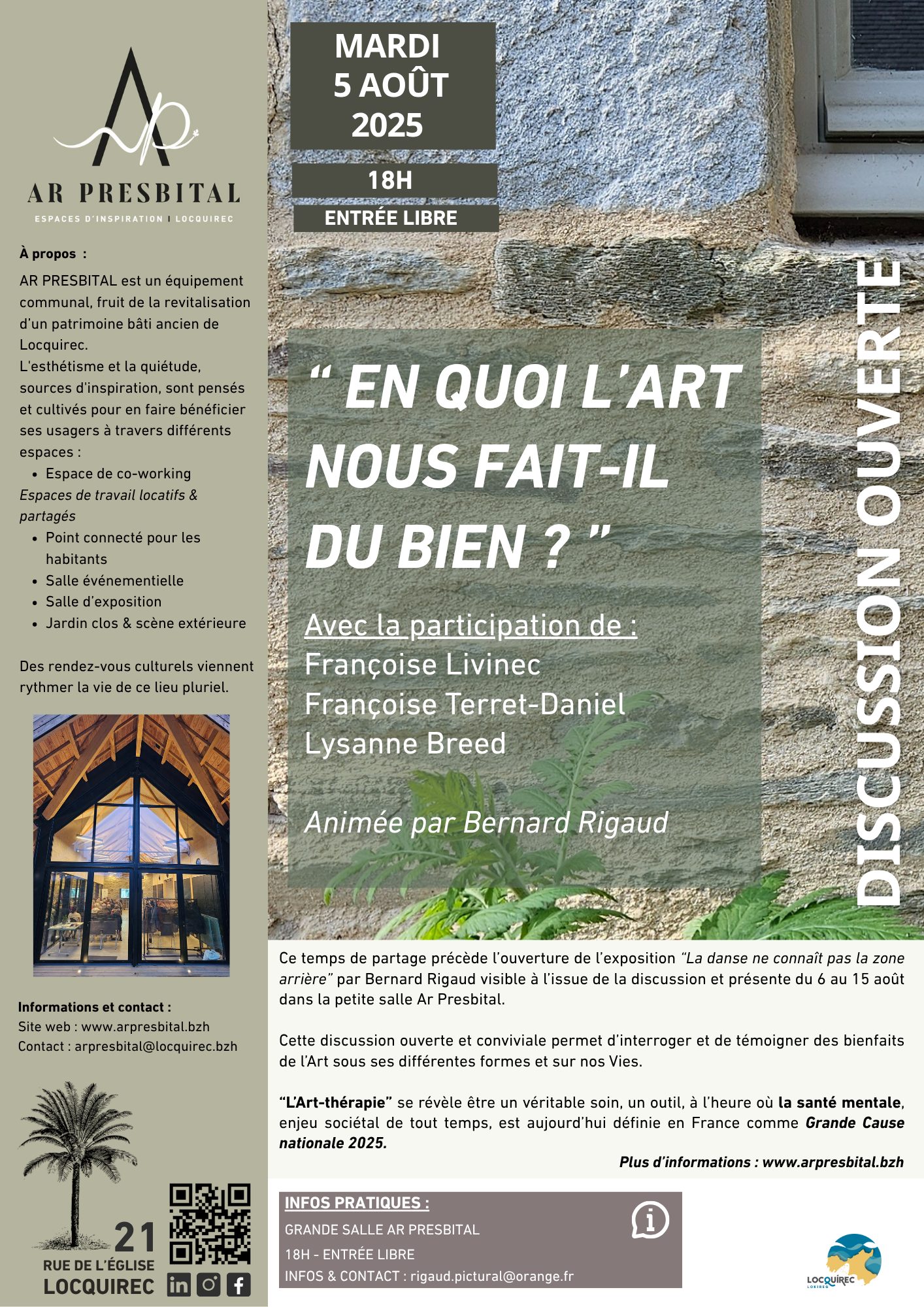 DISCUSSION OUVERTE : EN QUOI L'ART NOUS FAIT-IL DU BIEN ?