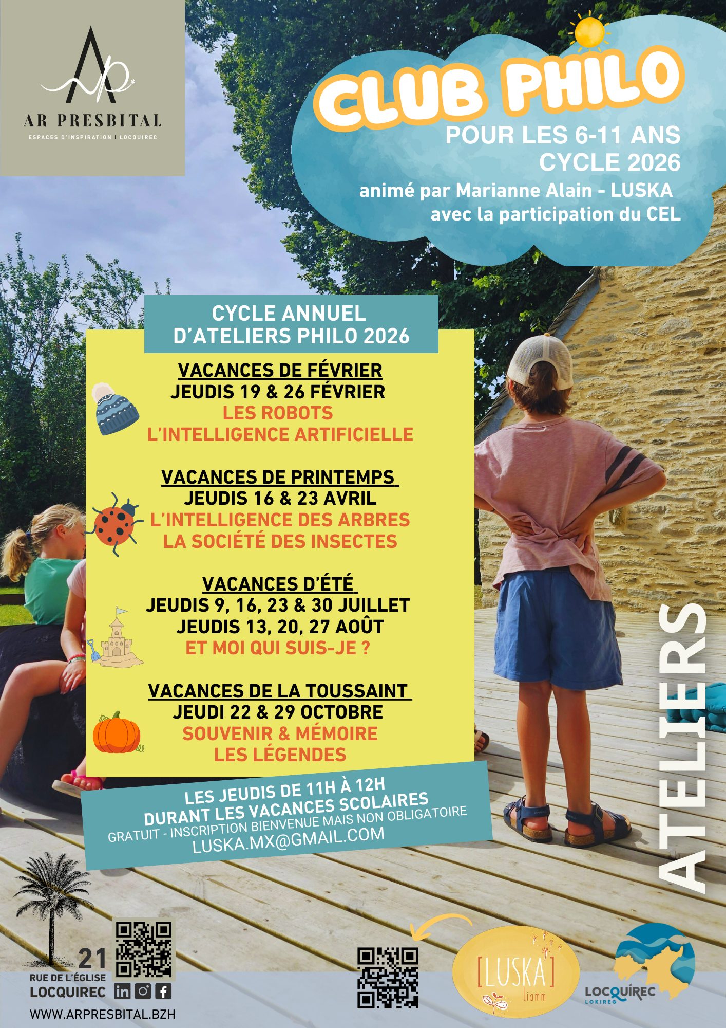 CLUB PHILO POUR LES 6-11 ANS - LES ATELIERS 2026